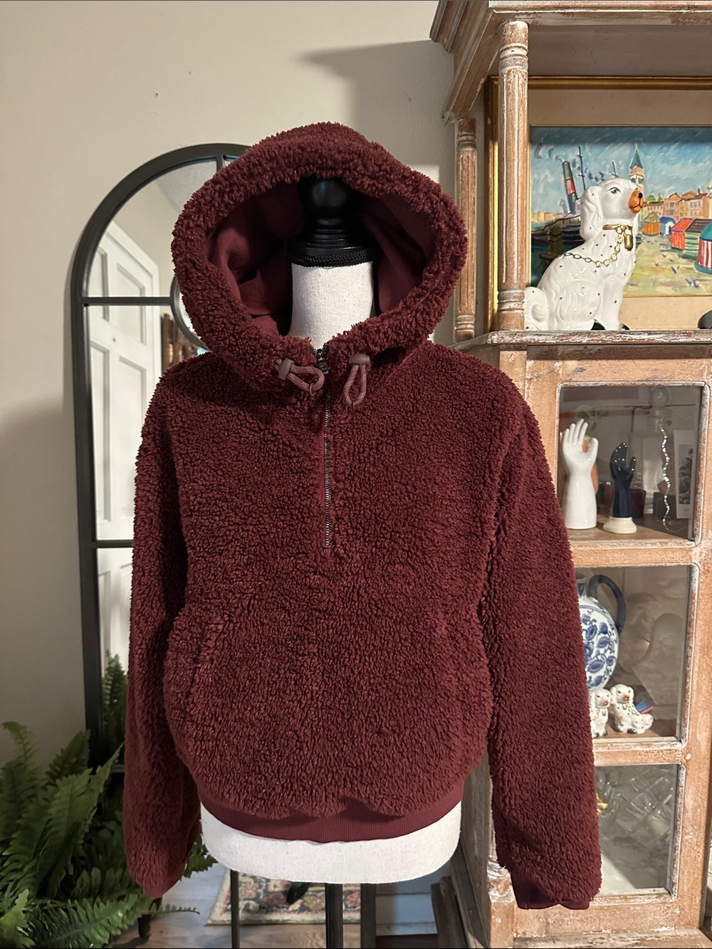 lululemon athletica Deep Burgundy Sherpa Half-Zip Jacket
